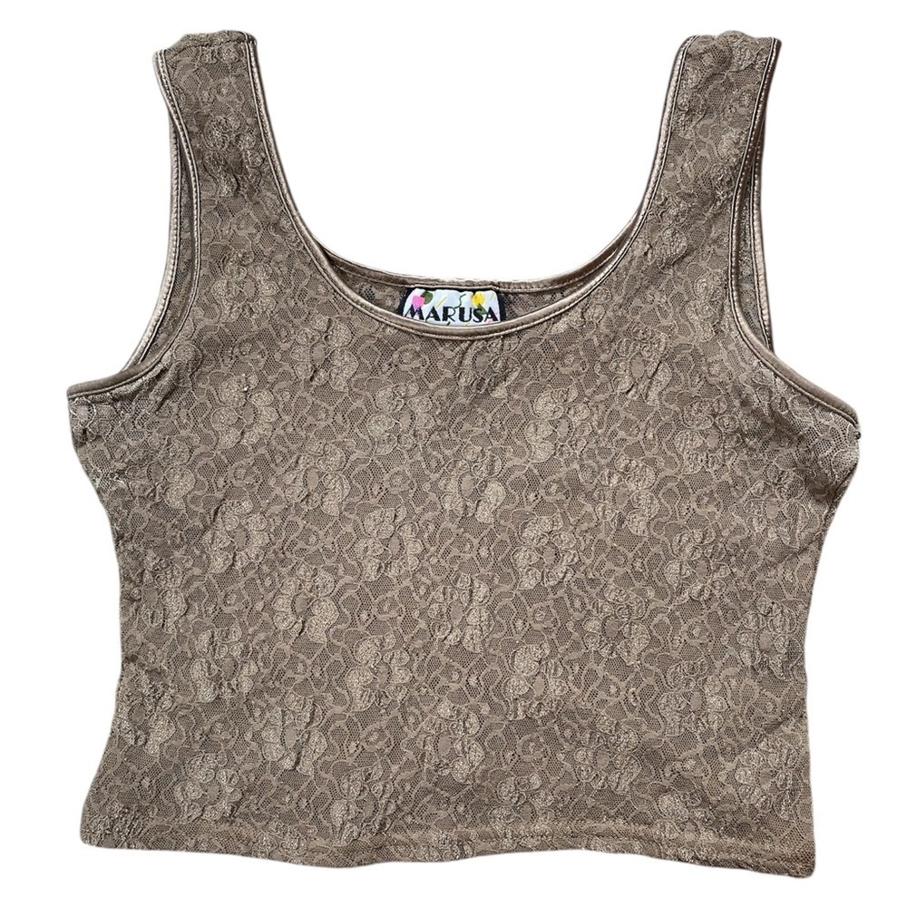 Vintage 90s Marusa Floral Lace Crop Top Size S/M